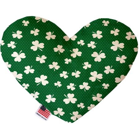 MIRAGE PET PRODUCTS Shamrock Canvas Heart Dog Toy 6 in. 1123-CTYHT6
